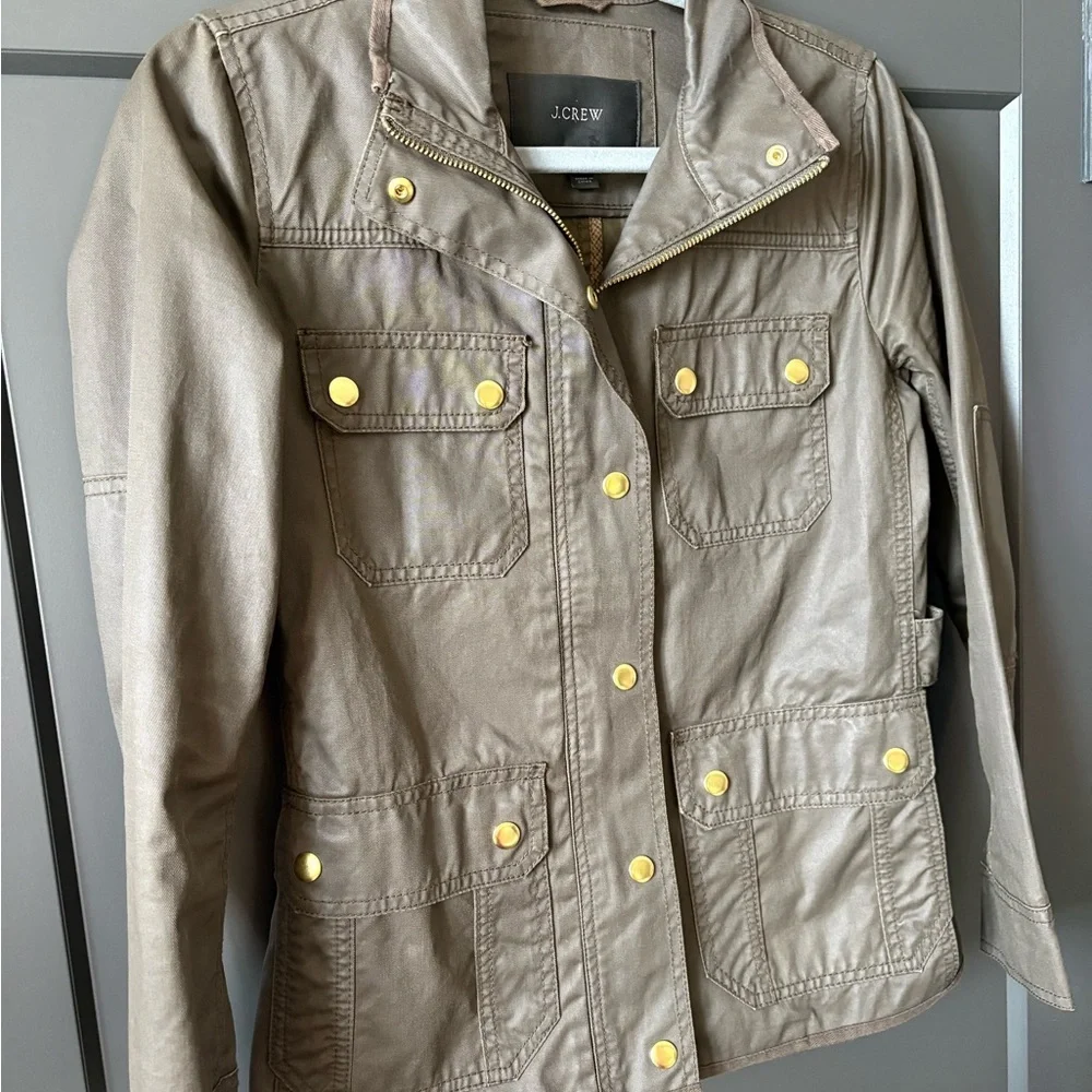 J. Crew Dark Downtown Field Waxed Cotton Utility Jacket